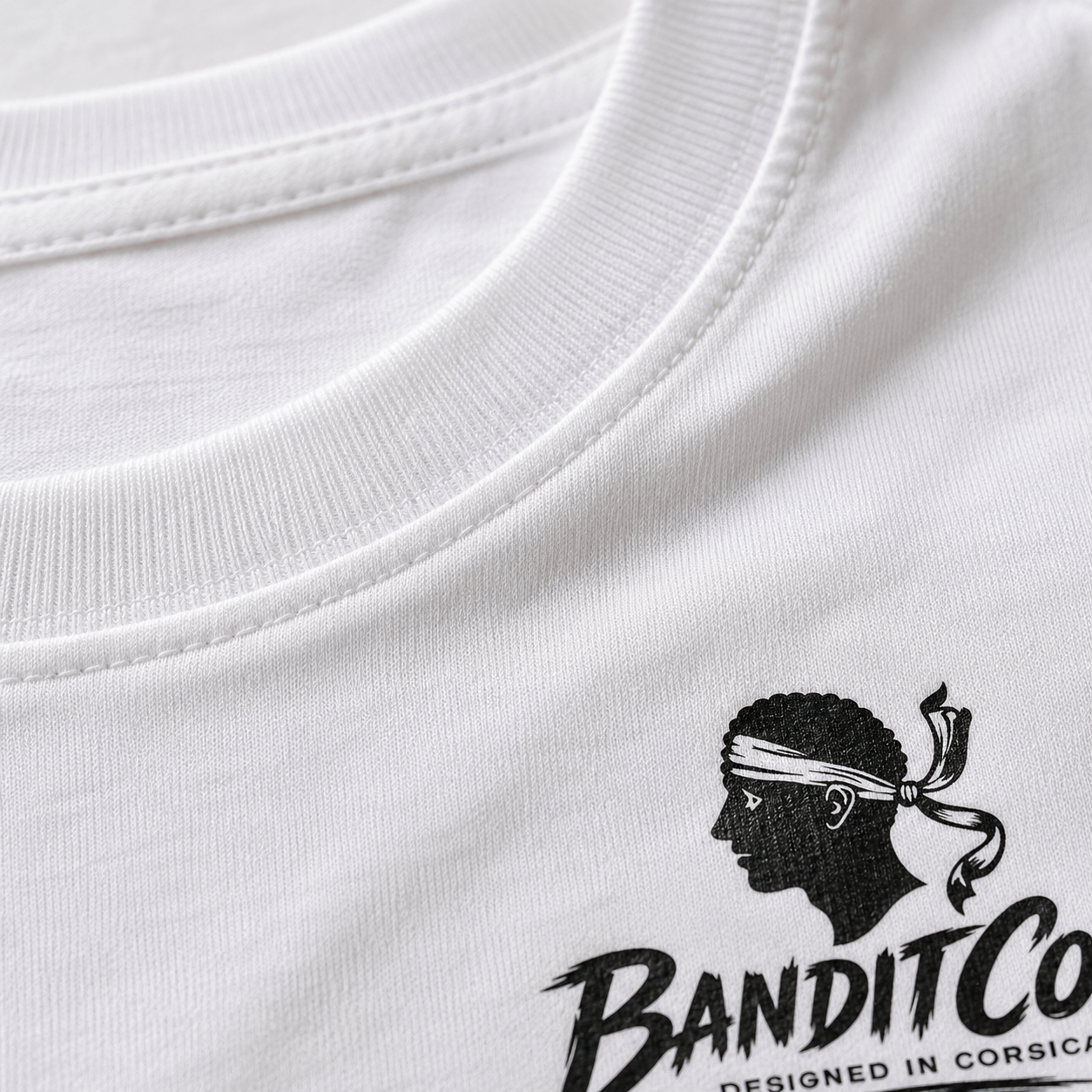 T-shirt Essentiel Blanc — Logo Cœur BanditCorse