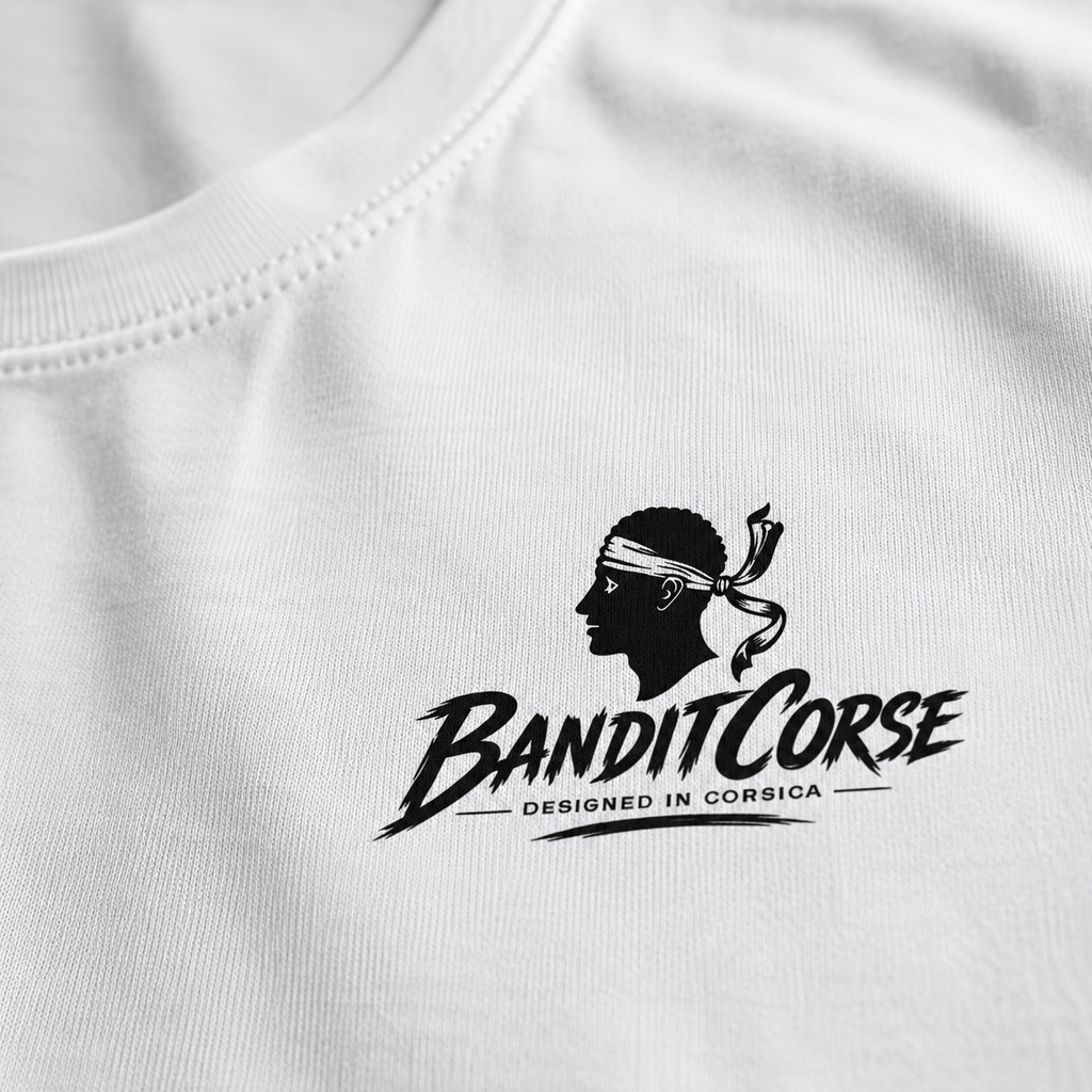 T-shirt Essentiel Blanc — Logo Cœur BanditCorse