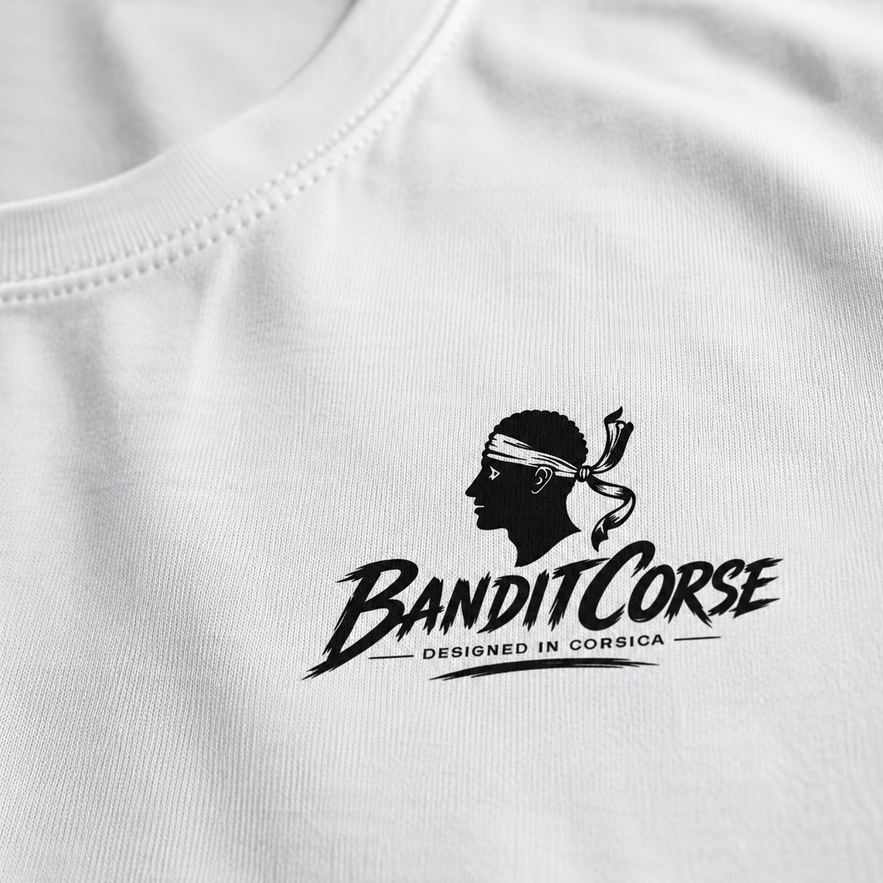T-shirt Essentiel Blanc — Logo Cœur BanditCorse