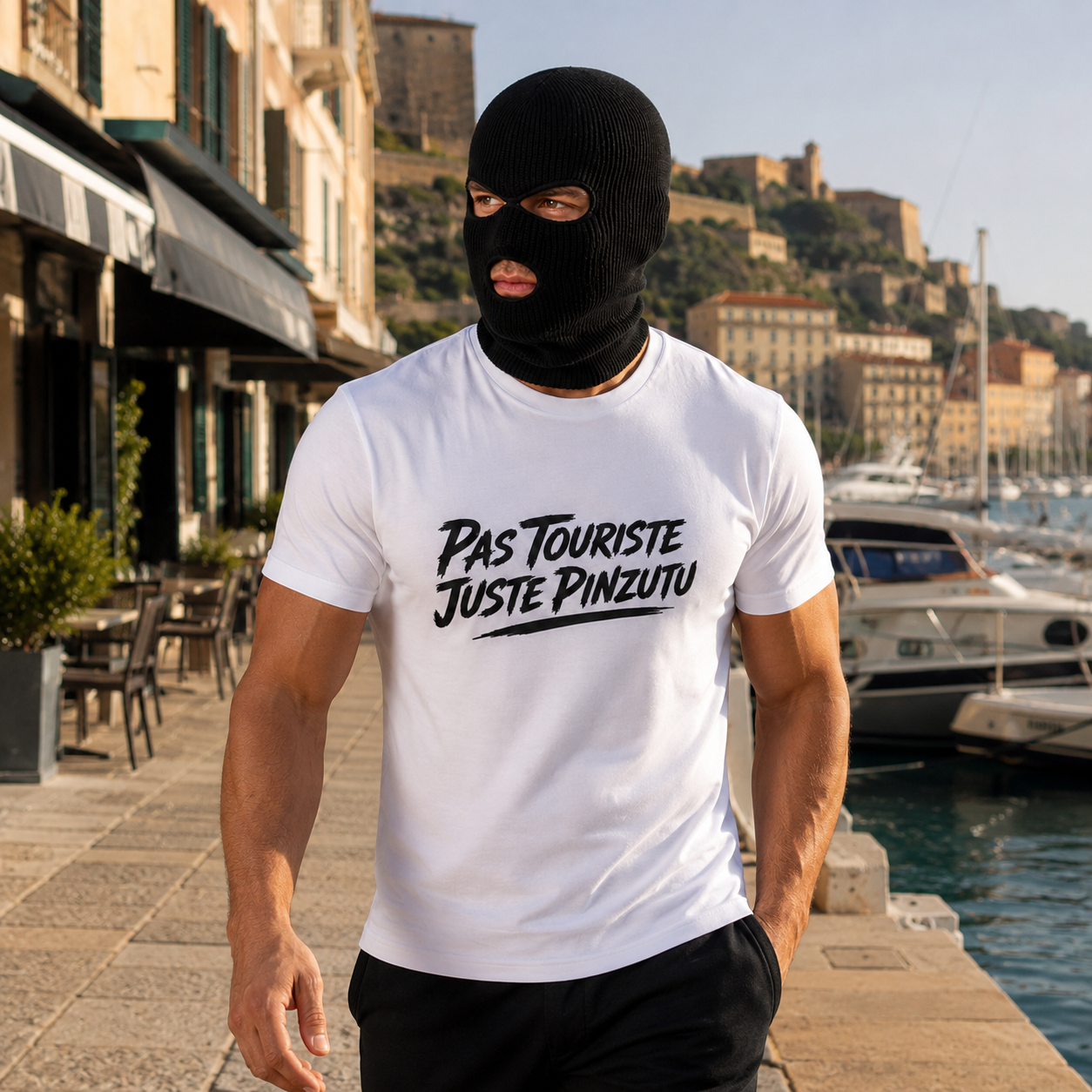T-shirt Signature Blanc — Pas Touriste, Juste Pinzutu