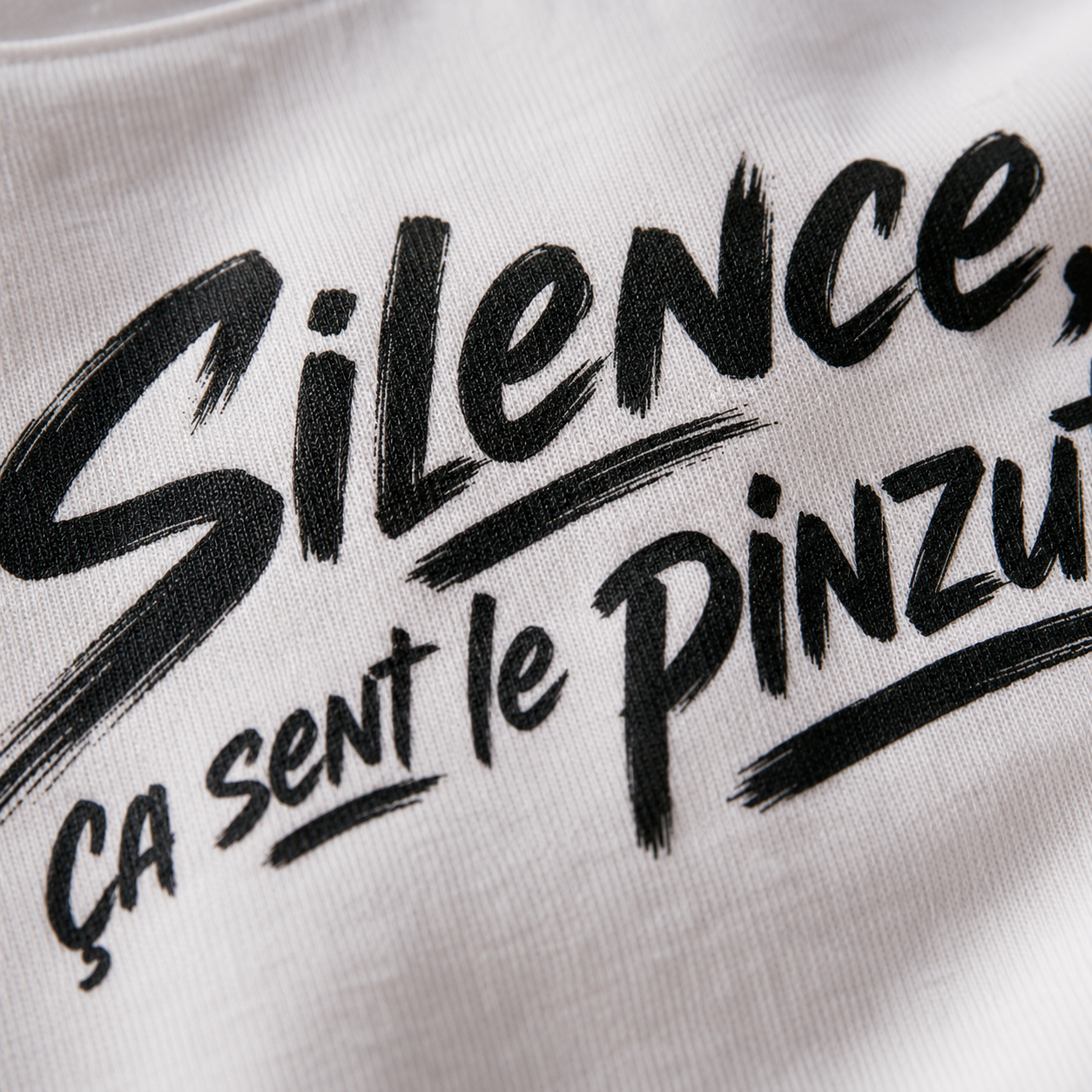 T-shirt Signature Blanc — Silence, ça sent le pinzutu