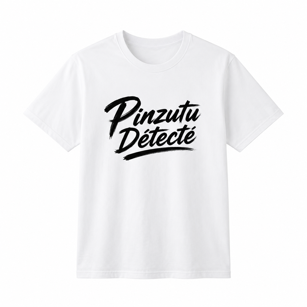 T-shirt Signature Blanc — Pinzutu Détecté