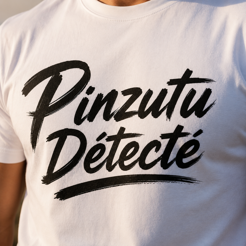 T-shirt Signature Blanc — Pinzutu Détecté