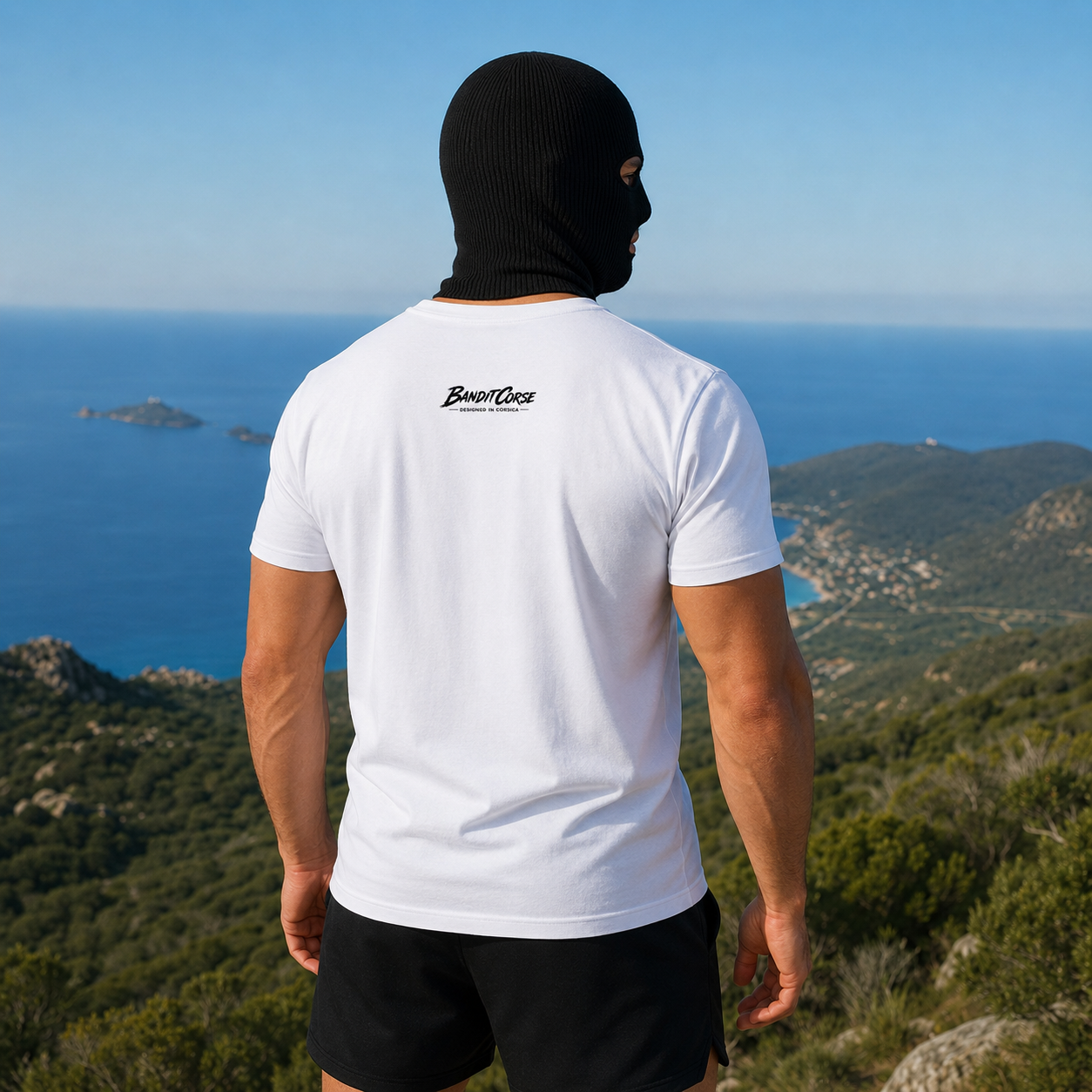 T-shirt Signature Blanc — C’est pas loin, c’est en Corse