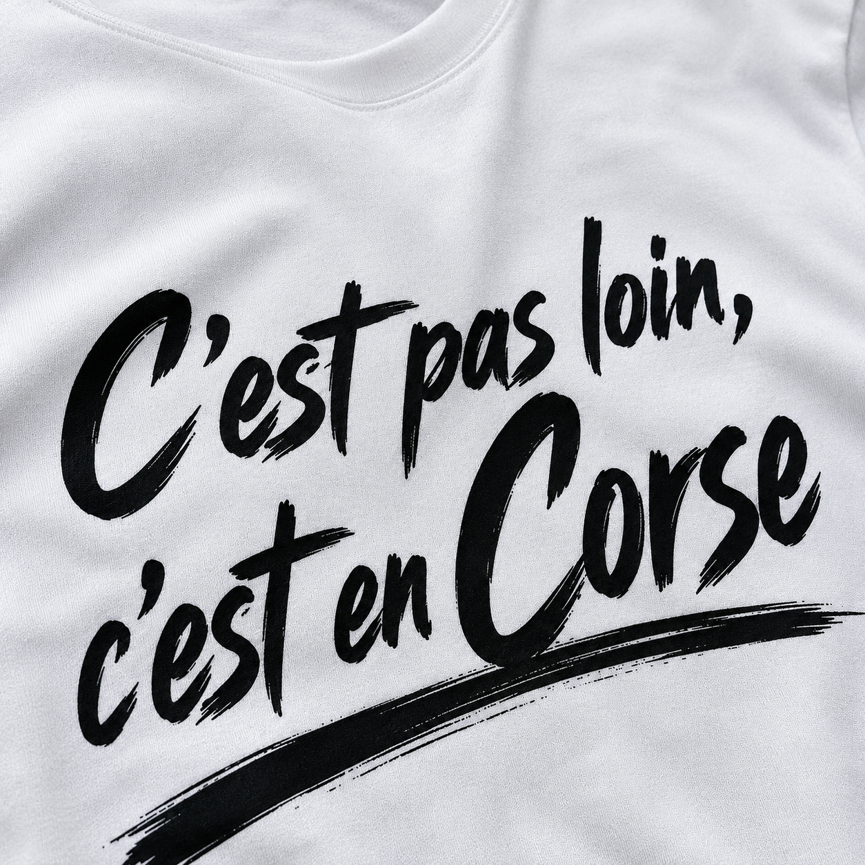 T-shirt Signature Blanc — C’est pas loin, c’est en Corse