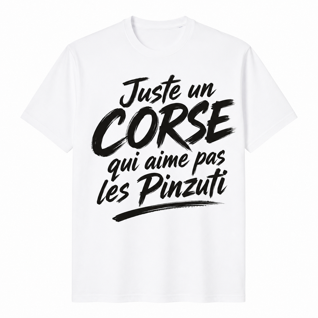 T-shirt Signature Blanc — Juste un Corse qui aime pas les Pinzuti