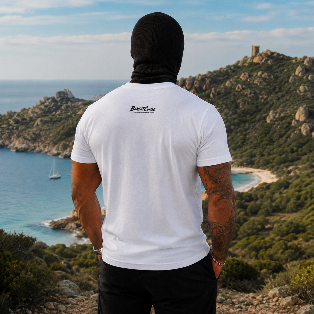 T-shirt Signature Blanc — Juste un Corse qui aime pas les Pinzuti