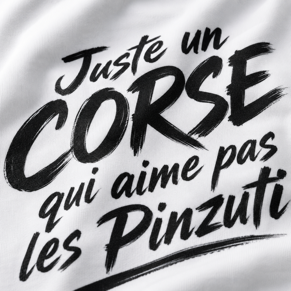 T-shirt Signature Blanc — Juste un Corse qui aime pas les Pinzuti