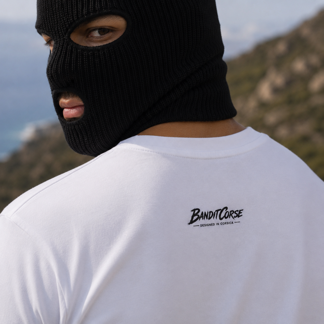 T-shirt Signature Blanc — 5 Minutes Corses, C’est une Heure