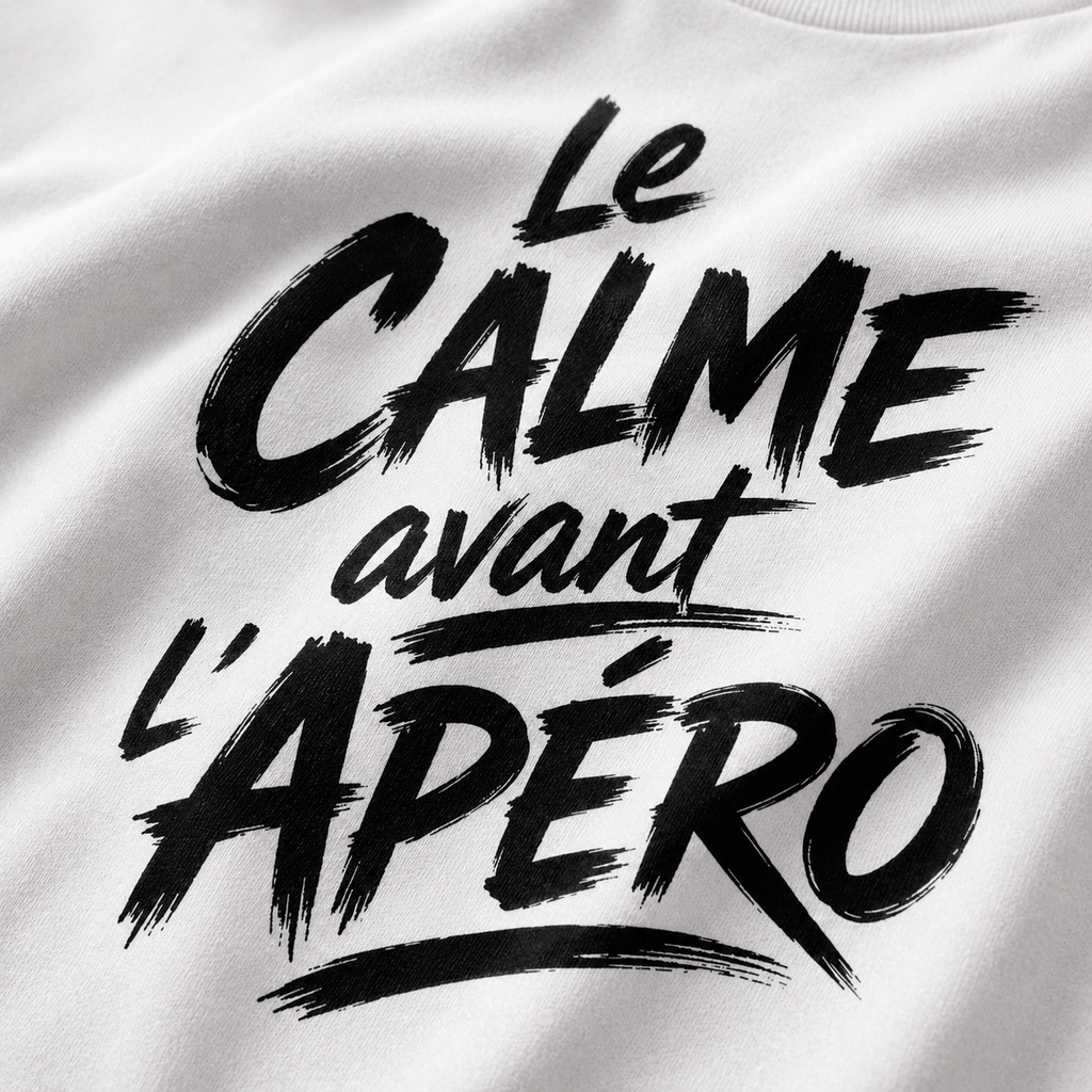 T-shirt Signature Blanc — Le Calme Avant l’Apéro