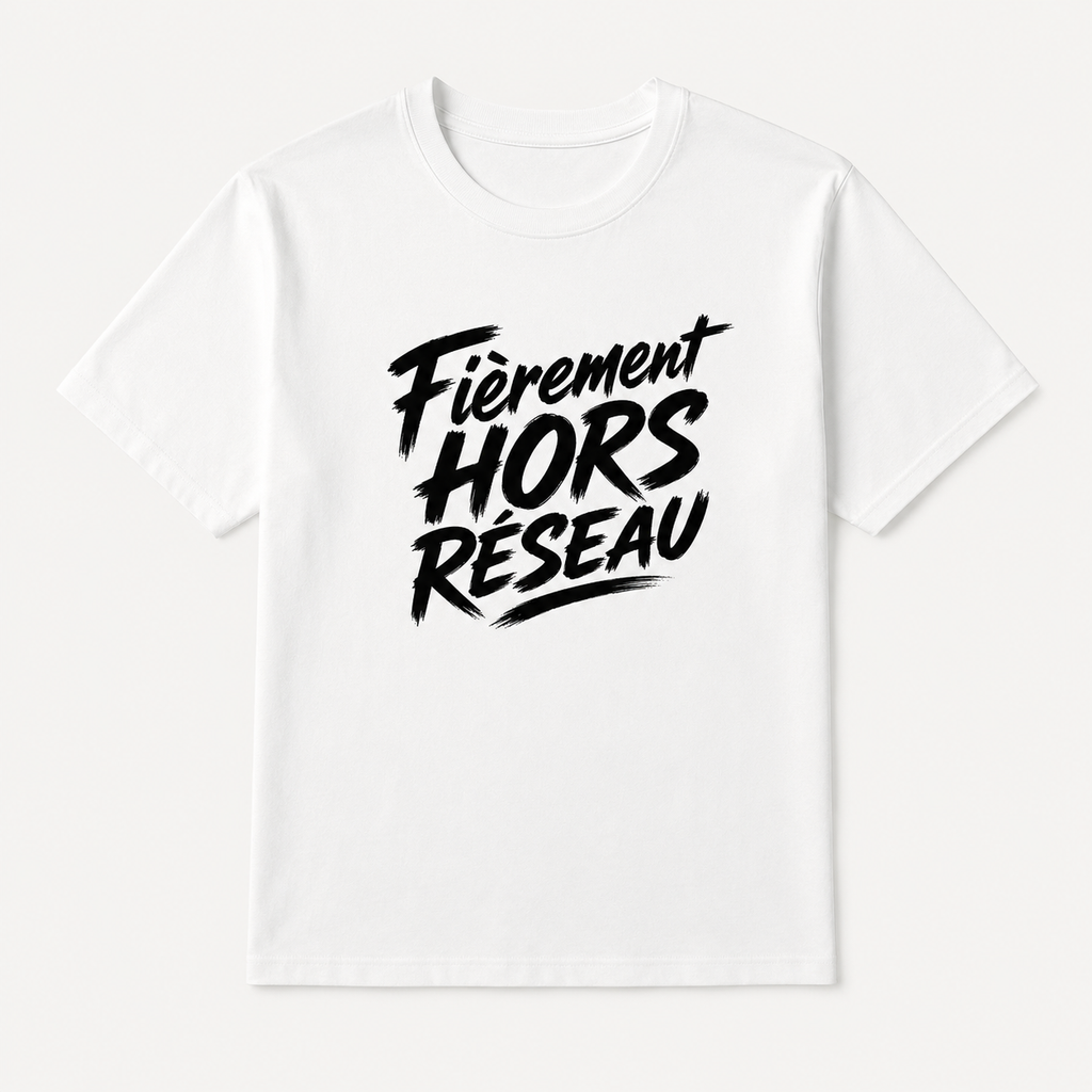 T-shirt Signature Blanc — Fièrement hors réseau