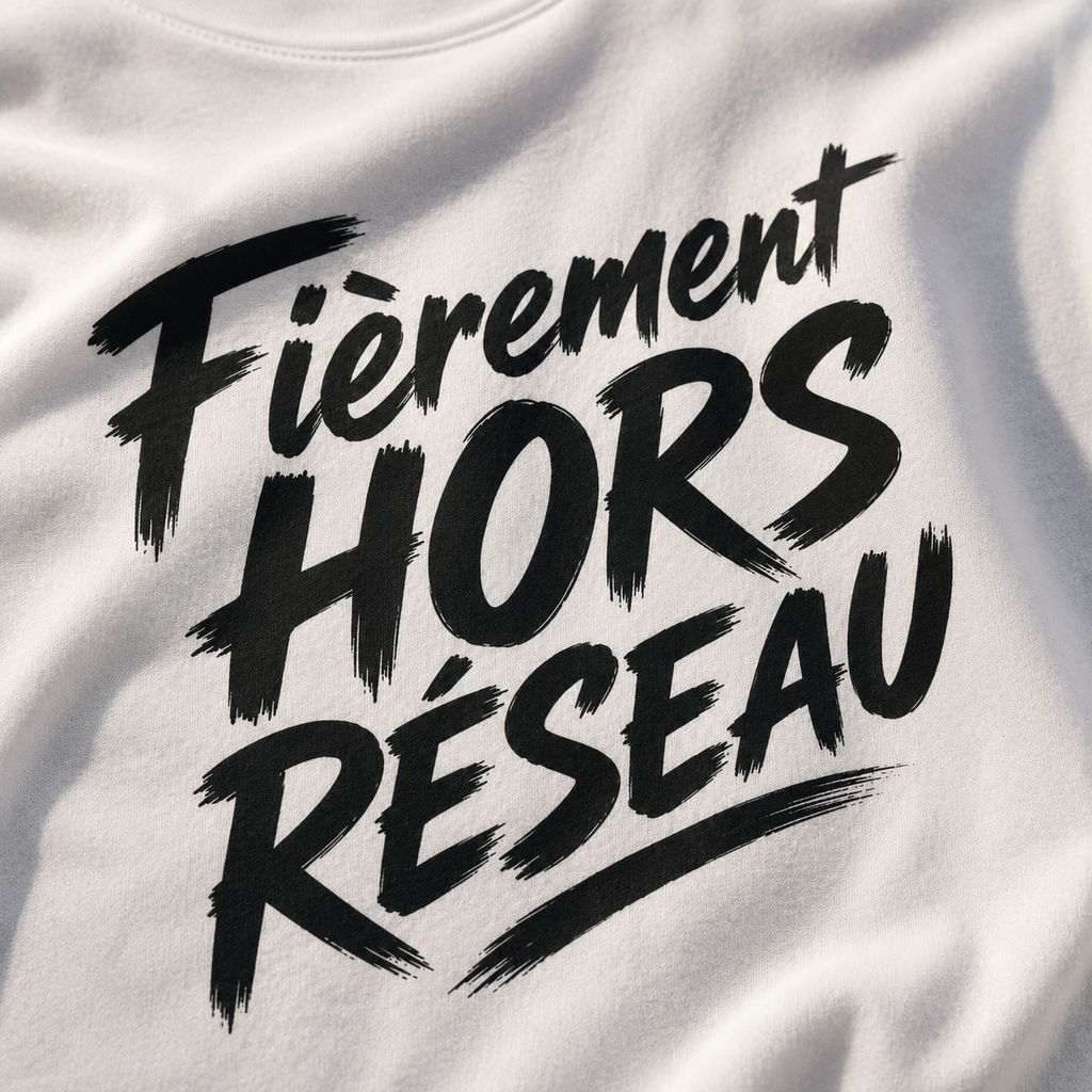 T-shirt Signature Blanc — Fièrement hors réseau