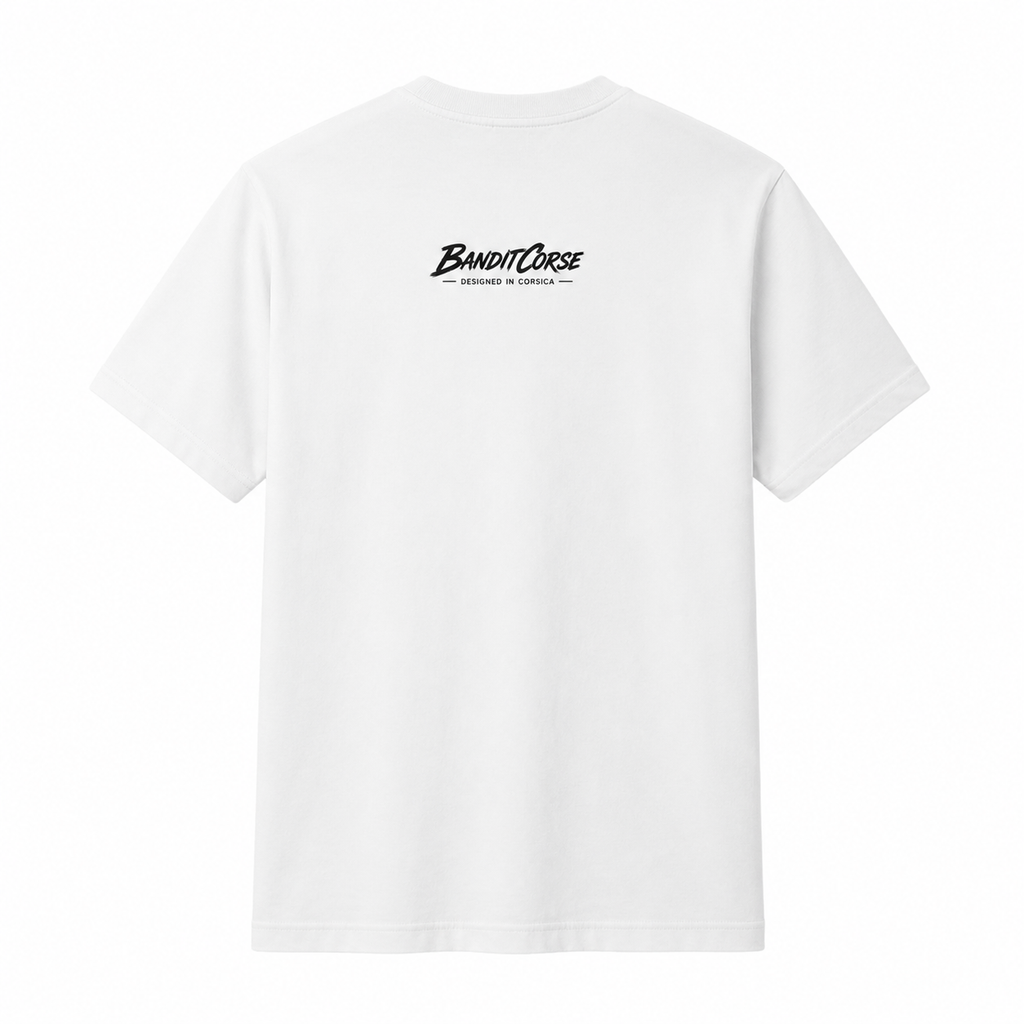 T-shirt Signature Blanc – La route est belle, c’est pour ça qu’on met du temps
