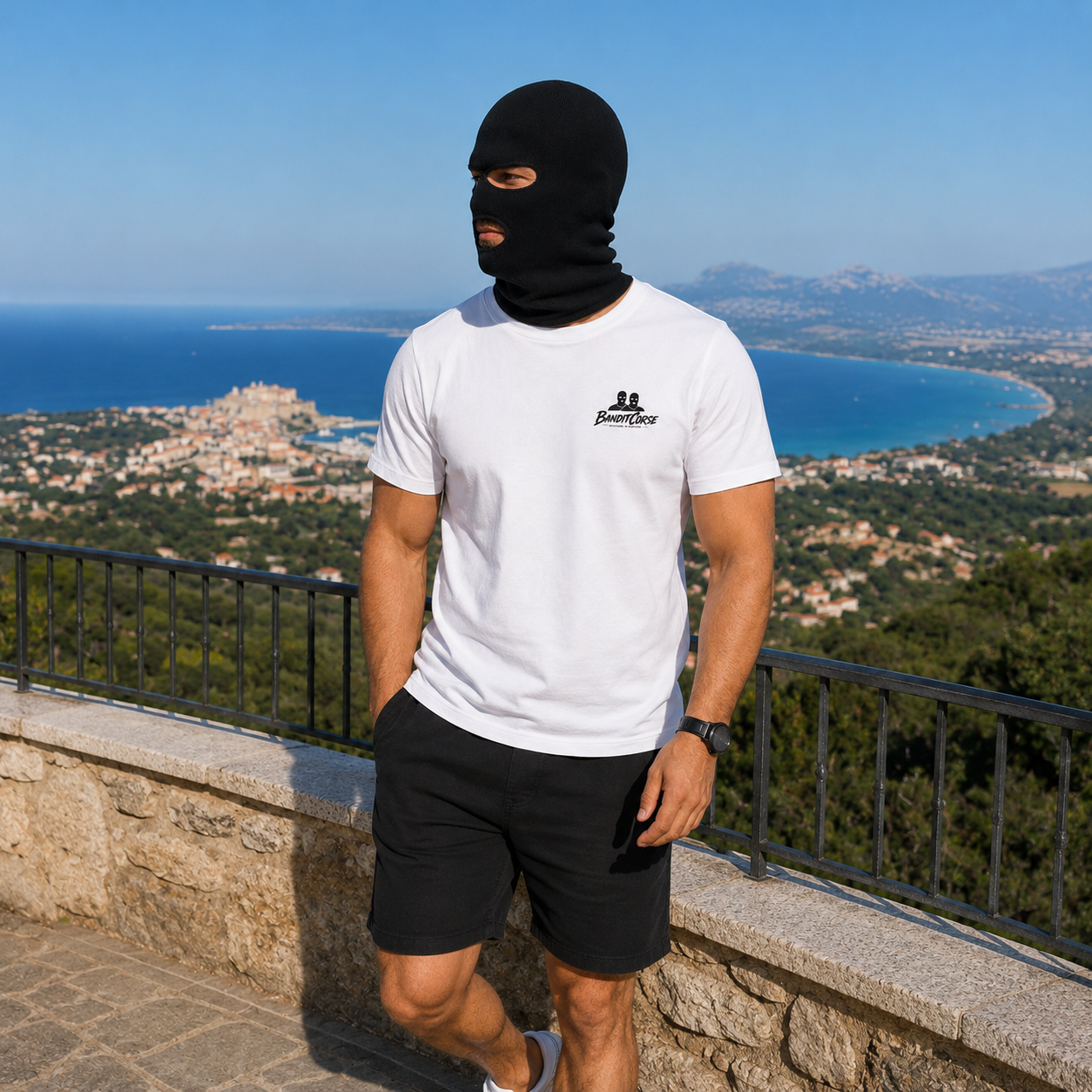 T-shirt Essentiel Blanc — Logo Duo BanditCorse