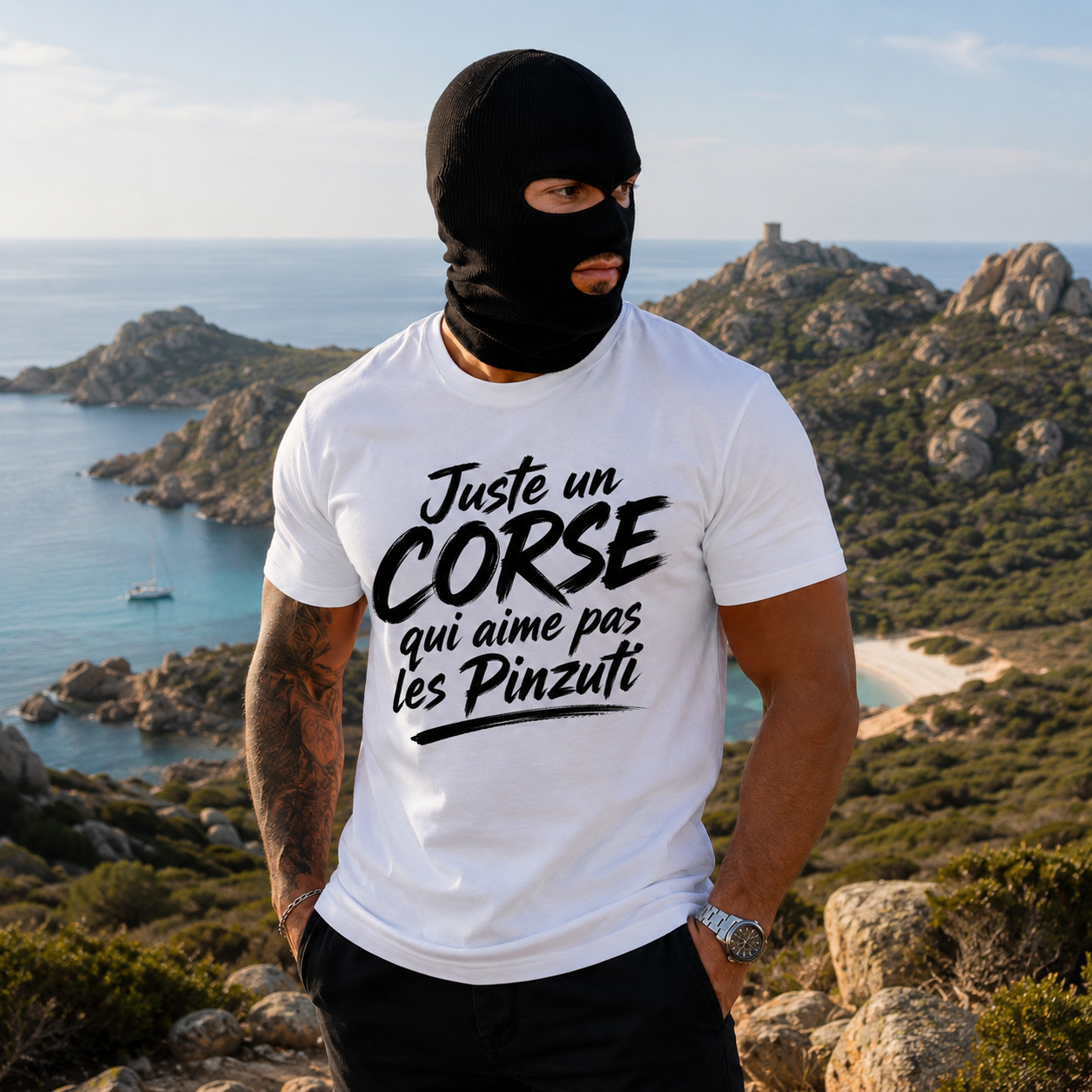 T-shirt Signature — Juste un Corse qui aime pas les Pinzuti