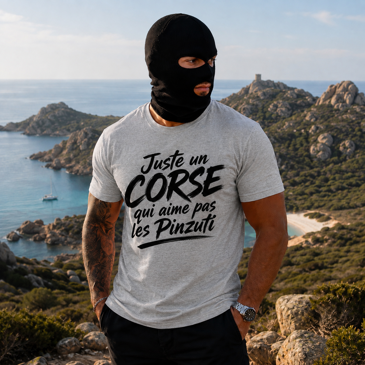 T-shirt Signature — Juste un Corse qui aime pas les Pinzuti