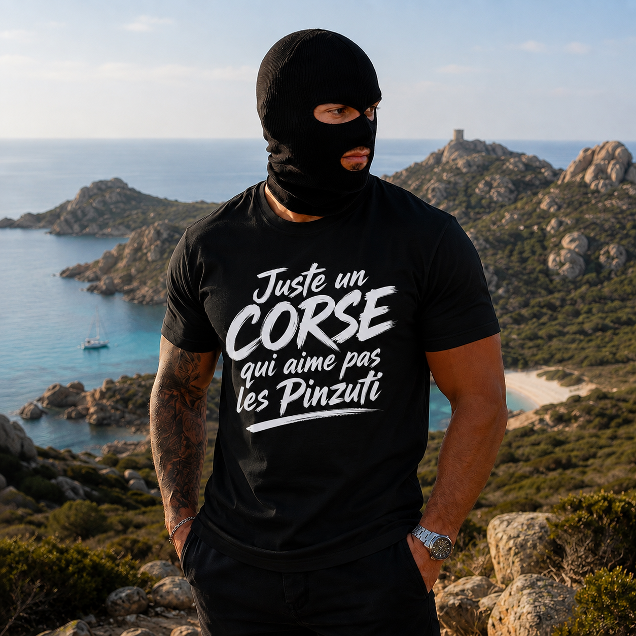 T-shirt Signature — Juste un Corse qui aime pas les Pinzuti