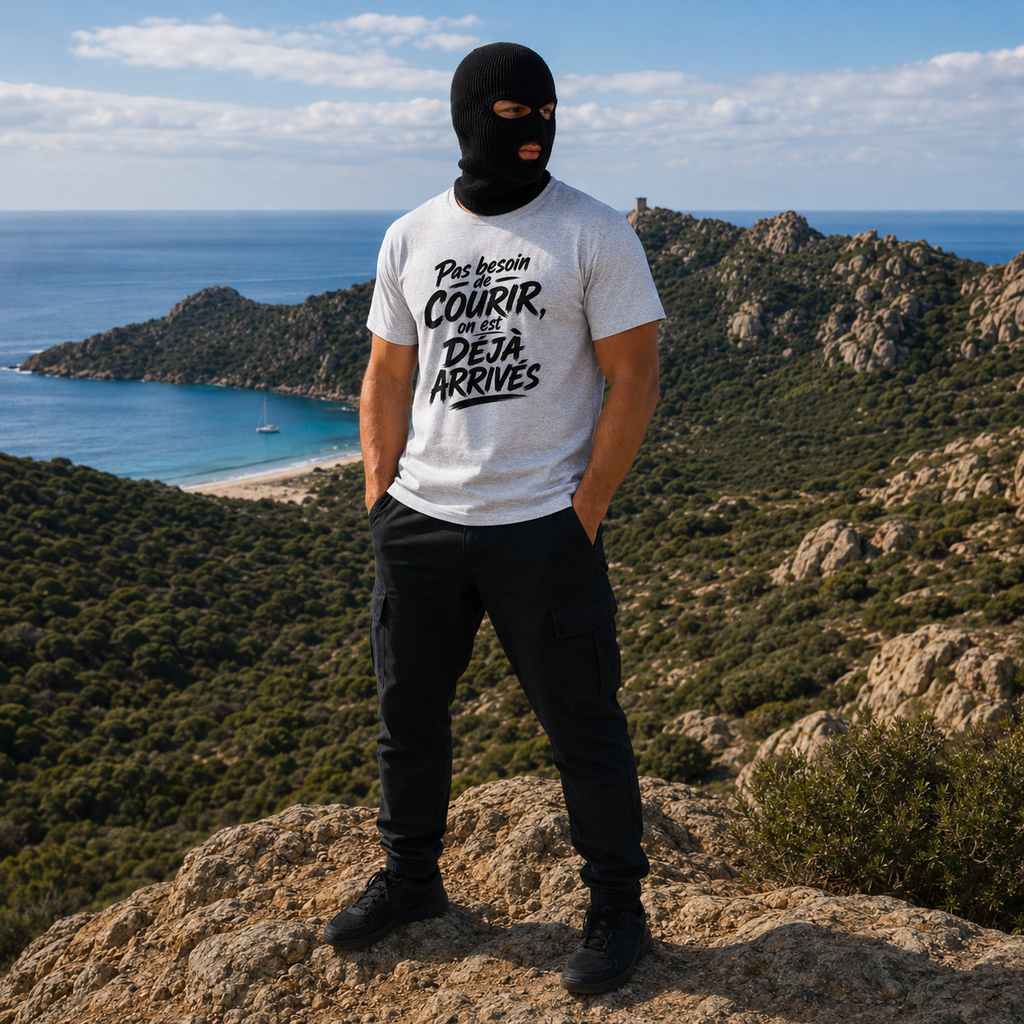 T-shirt Signature — Pas besoin de courir, on est déjà arrivés