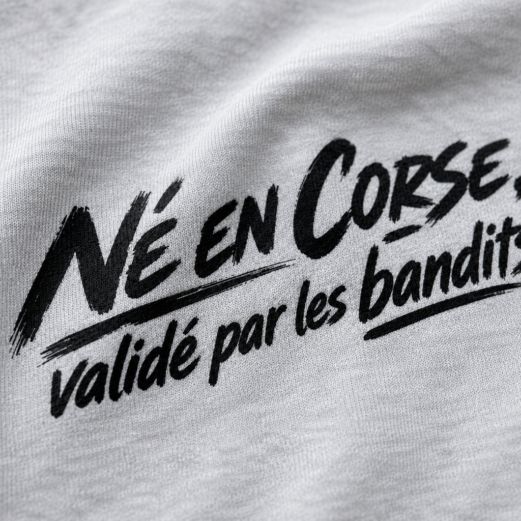 T-shirt Signature — Né en Corse, Validé par les Bandits