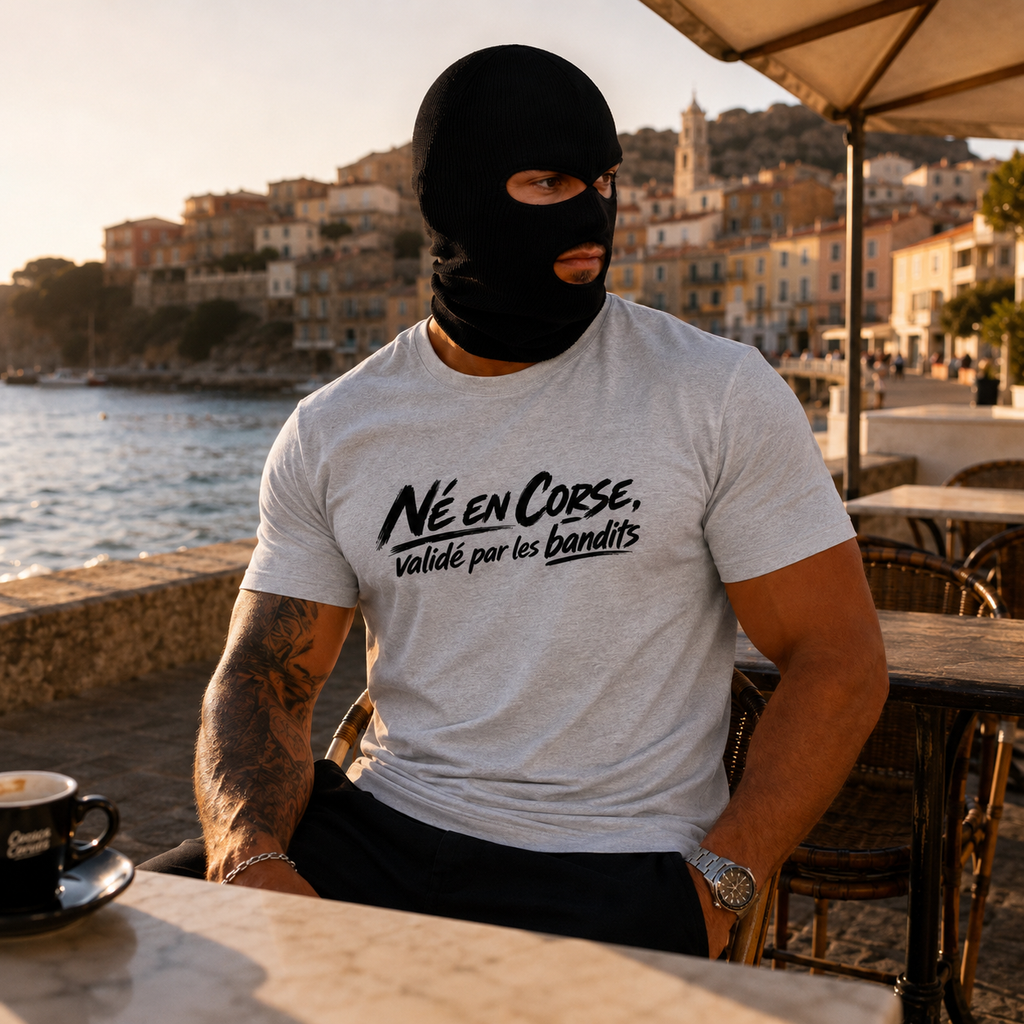 T-shirt Signature — Né en Corse, Validé par les Bandits