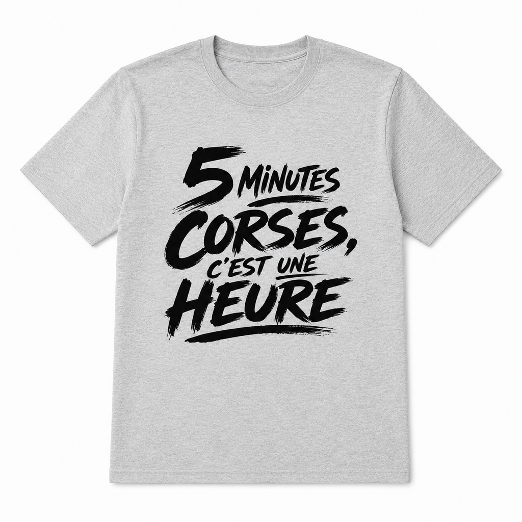 T-shirt Signature — 5 Minutes Corses, C’est une Heure