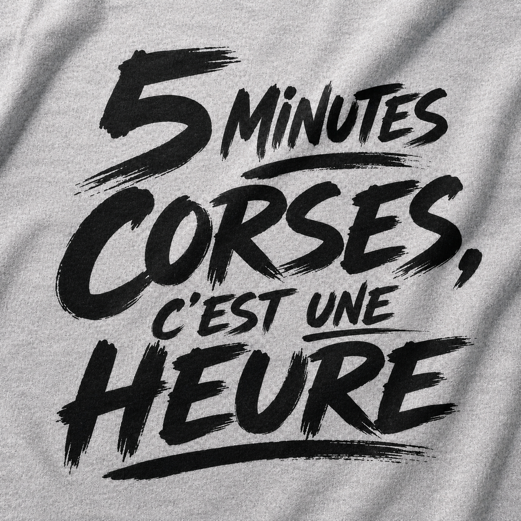 T-shirt Signature — 5 Minutes Corses, C’est une Heure