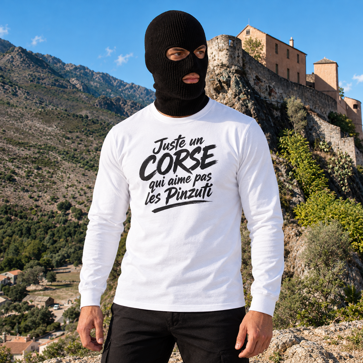 T-shirt manches longues — Juste un Corse qui aime pas les Pinzuti