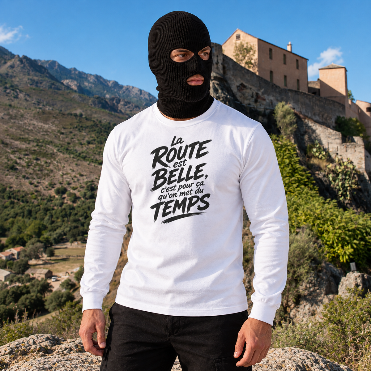 T-shirt manches longues — La route est belle, c’est pour ça qu’on met du temps