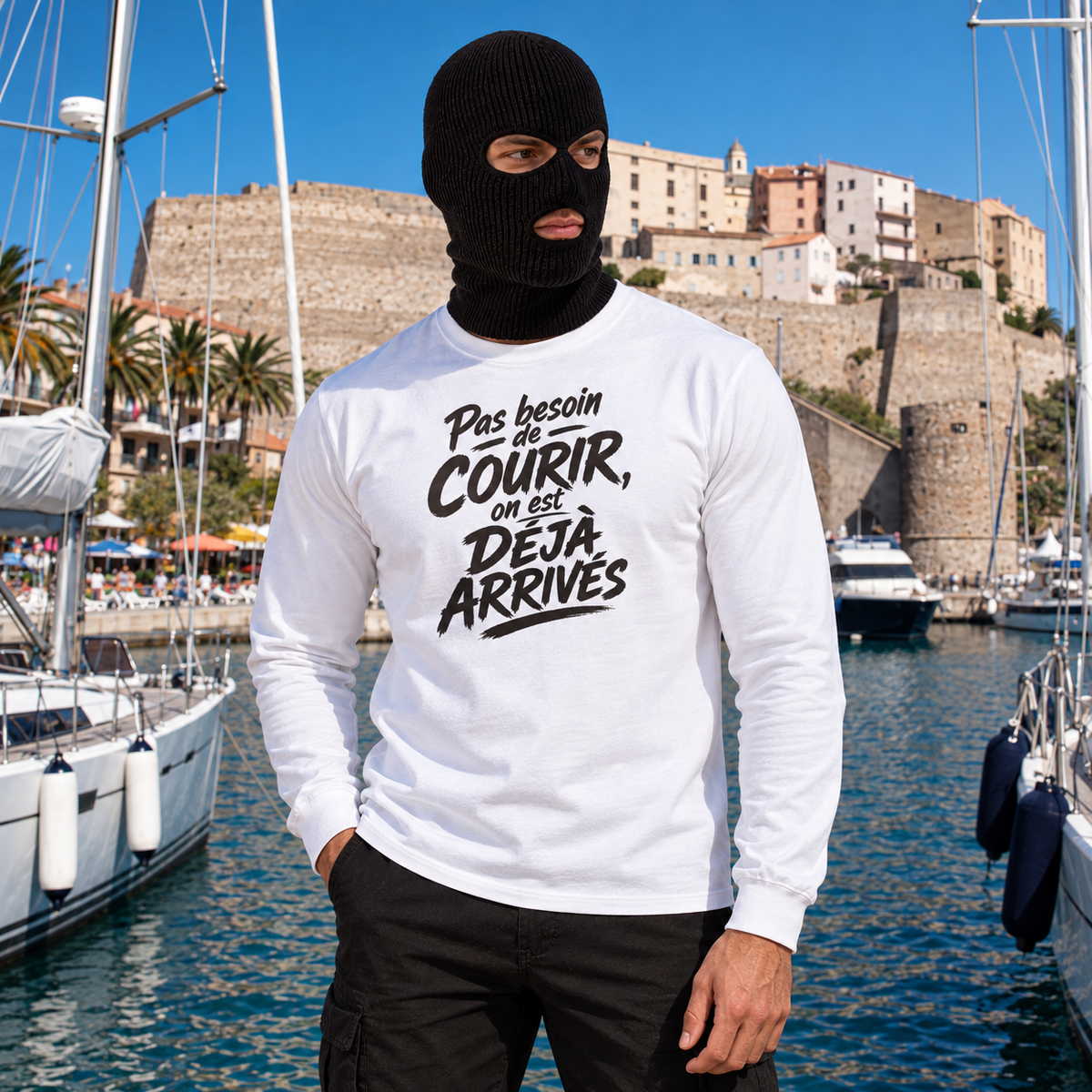 T-shirt manches longues — Pas besoin de courir, on est déjà arrivés