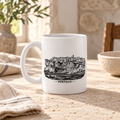 Mug blanc BanditCorse — Bonifacio ; mise en scène numérique