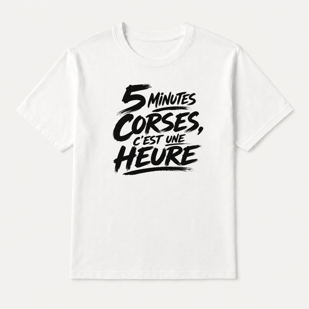 T-shirt Signature — 5 Minutes Corses, C’est une Heure
